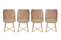Set scaune 4 piese, Nmobb, Madrid 913 V4, Metal, Auriu/Maro