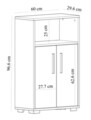 Dulap multifunctional, Olivia, Moon, 60x96.6x29.6 cm, PAL , Stejar Safir / Alb