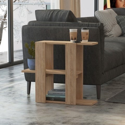 Masuta pentru living, Homitis, Slalom - Oak, 22x70x57 cm