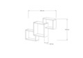 Raft de perete, Puqa Design, Silver, 98x72x19 cm, PAL, Maro