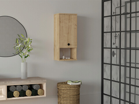 Dulap de baie, Puqa Design, Mis, 30x71x21 cm, PAL, Maro