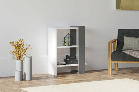 Corp biblioteca, Puqa Design, Funda, PAL, Antracit/Alb