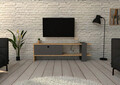 Comoda TV, Puqa Design, Yonca, 120x36 cm, PAL, Antracit / Stejar