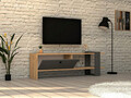 Comoda TV, Puqa Design, Yonca, 120x36 cm, PAL, Antracit / Stejar