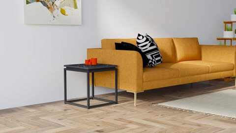 Masuta de cafea, Puqa Design, Leylak, 45x45 cm, PAL, Negru