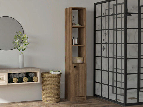 Dulap de baie, Puqa Design, Trend, 30x170x29 cm, PAL, Maro