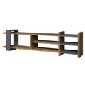 Comoda TV, Puqa Design, Zeyna, 156x40x29 cm, PAL, Nuc / Antracit