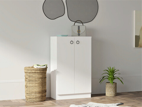 Dulap multifunctional, Puqa Design, Defne, 60x100x31 cm, PAL, Alb