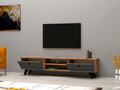 Comoda TV, Puqa Design, Tumuki, 160x37x29 cm, PAL, Pin Atlantic / Antracit