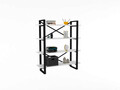 Corp biblioteca, Puqa Design, Makro, 106x120x33 cm, PAL, Alb/Negru