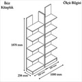 Corp biblioteca, Puqa Design, İkiz, 100x187x25 cm, PAL, Maro