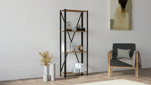 Corp biblioteca, Puqa Design, London, 60x149 cm, PAL, Nuc / Negru