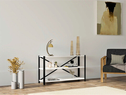 Corp biblioteca, Puqa Design, Derby, 103x60x29 cm, PAL, Alb