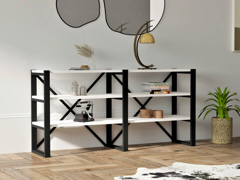 Corp biblioteca, Puqa Design, Bodrum, PAL, Alb/Negru