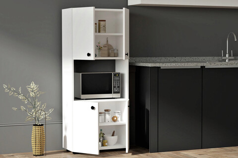 Dulap pentru bucatarie, Puqa Design, Ayaz, 60x140x31 cm, PAL, Alb