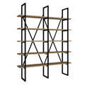 Corp biblioteca, Puqa Design, Heybeliada, 126x160x26 cm, PAL, Safir / Negru