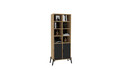 Corp biblioteca, Puqa Design, Lido, 58.6x160x30 cm, PAL, Stejar safir / Antracit