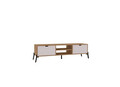 Comoda TV, Puqa Design, Nost, 160x41x40 cm, PAL, Stejar Safir / Alb
