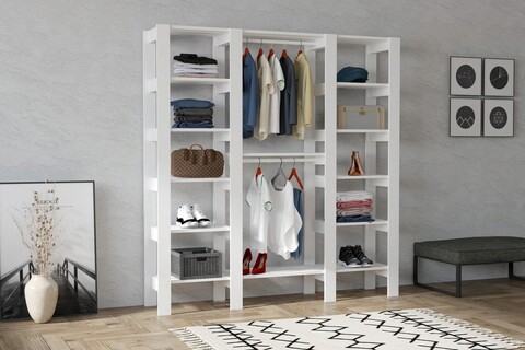 Dulap pentru haine, Puqa Design, City, PAL, Alb