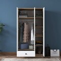 Dulap pentru haine, Rani, BA117, 90x170x42 cm, PAL, Nuc/Alb