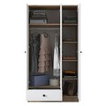 Dulap pentru haine, Rani, BA117, 90x170x42 cm, PAL, Nuc/Alb