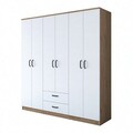 Dulap pentru haine, Rani, BA115, 180x190 cm, PAL, Nuc/Alb