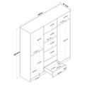 Dulap pentru haine, Rani, BA115, 180x190 cm, PAL, Nuc/Alb