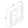 Dulap pentru haine, Rani, BA114, 180x190 cm, PAL, Nuc/Alb
