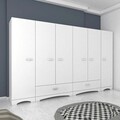 Dulap pentru haine, Rani, F4, 243x181x47 cm, PAL, Alb