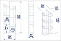 Corp biblioteca, Retricy, Luisa, 50x22x137 cm, PAL, Alb
