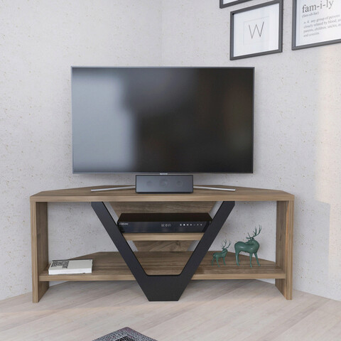 Comoda TV, Retricy, Karin, 90x35x36 cm, PAL, Nuc / Negru