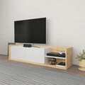 Comoda TV, Retricy, Krog, 160x35x36.8 cm, PAL, Stejar / Alb