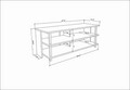Comoda TV, Retricy, Pueblo, 120x44.6x47.4 cm, PAL, Aur/Antracit