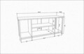 Comoda TV, Retricy, Rinaldo, 120x35x50 cm, PAL, Aur / Stejar