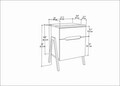 Noptiera, Retricy, Neva, 45x38x63 cm, PAL, Nuc/Alb