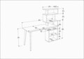 Birou, Retricy, Vina, 133x55x146 cm, PAL, Maro
