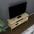 Comoda TV, Retricy, Merrion, 110x35x49 cm, PAL, Aur / Stejar