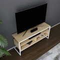 Comoda TV, Retricy, Merrion, 110x35x49 cm, PAL, Alb / Stejar