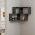 Raft pentru perete, Homitis, Corner - Anthracite, 20x70x61.5 cm