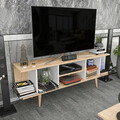 Comoda TV, Retricy, Akya, 160x35x38 cm, PAL, Safir / Alb