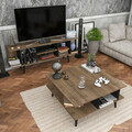 Comoda TV, Retricy, Akya, 160x35x38 cm, PAL, Nuc / Negru