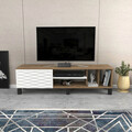 Comoda TV, Retricy, Olyo, 140x35x40 cm, PAL, Nuc/Alb
