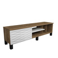 Comoda TV, Retricy, Olyo, 140x35x40 cm, PAL, Nuc/Alb