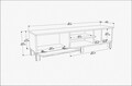 Comoda TV, Retricy, Olyo, 140x35x40 cm, PAL, Nuc/Alb