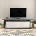 Comoda TV, Retricy, Omar, 160x35x50 cm, PAL, Alb/Maro