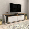 Comoda TV, Retricy, Omar, 160x35x50 cm, PAL, Alb/Maro