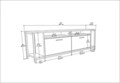 Comoda TV, Retricy, Omar, 160x35x50 cm, PAL, Alb/Maro