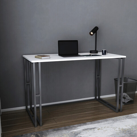 Birou, Retricy, Kane, 120x60x74 cm, PAL, Alb/Negru