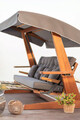Balansoar de gradina 3 locuri, Swingo, Luna Deluxe 2600, Lemn, Antracit