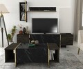 Set mobilier living, Dovelle, Veyron Set 1, PAL, Negru
